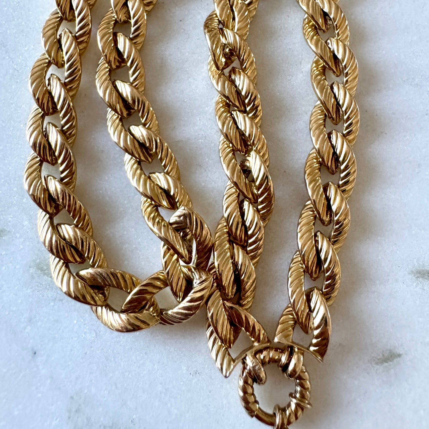 Vintage Italian 9ct double sided STATEMENT chain (4 different personalities!)
