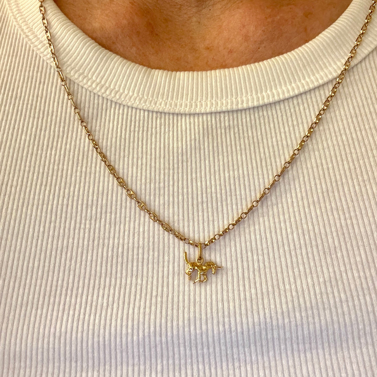 Little 9ct hand made Italian Unicorn pendant - small and SPECIAL