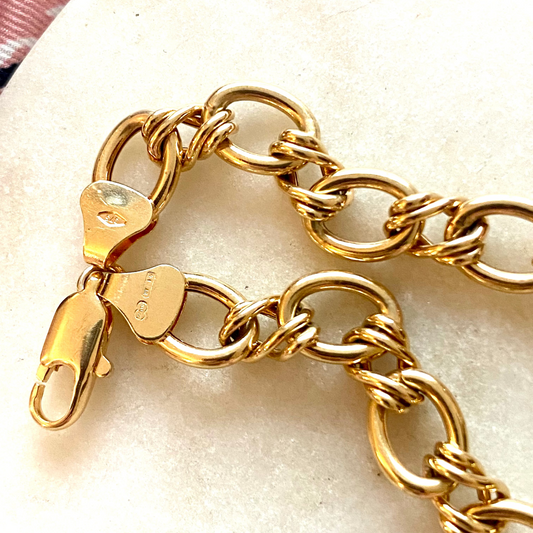 SOLD. Vintage 9ct UnoAErre fancy link hollow bracelet