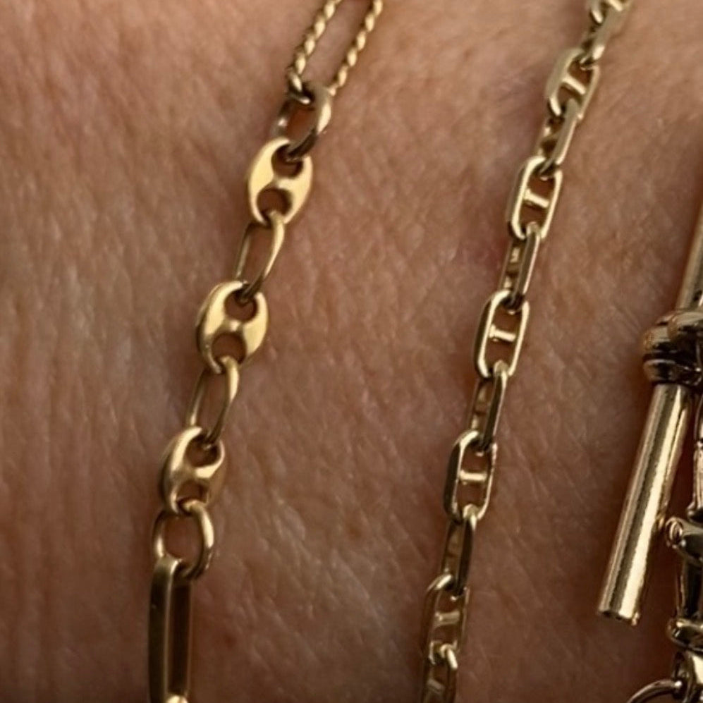 Vintage 9ct mini mariner link bracelet
