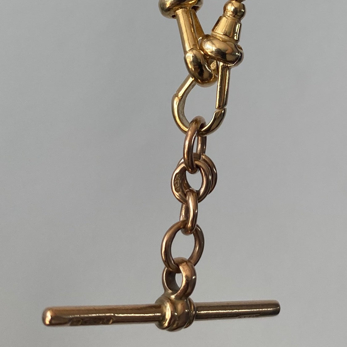 SOLD! Antique 9ct rose gold T-bar with hallmarks!