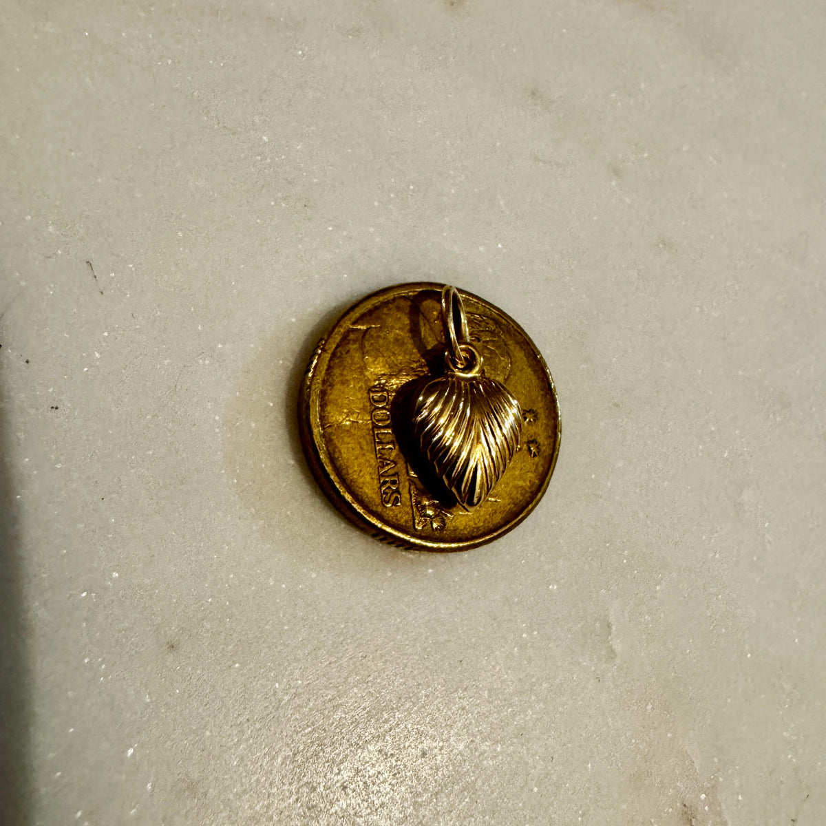 Small sunray 9ct puffy heart pendant