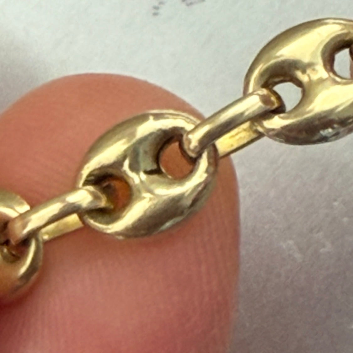 Vintage 14ct semi hollow puffy mariner link chain- RARE