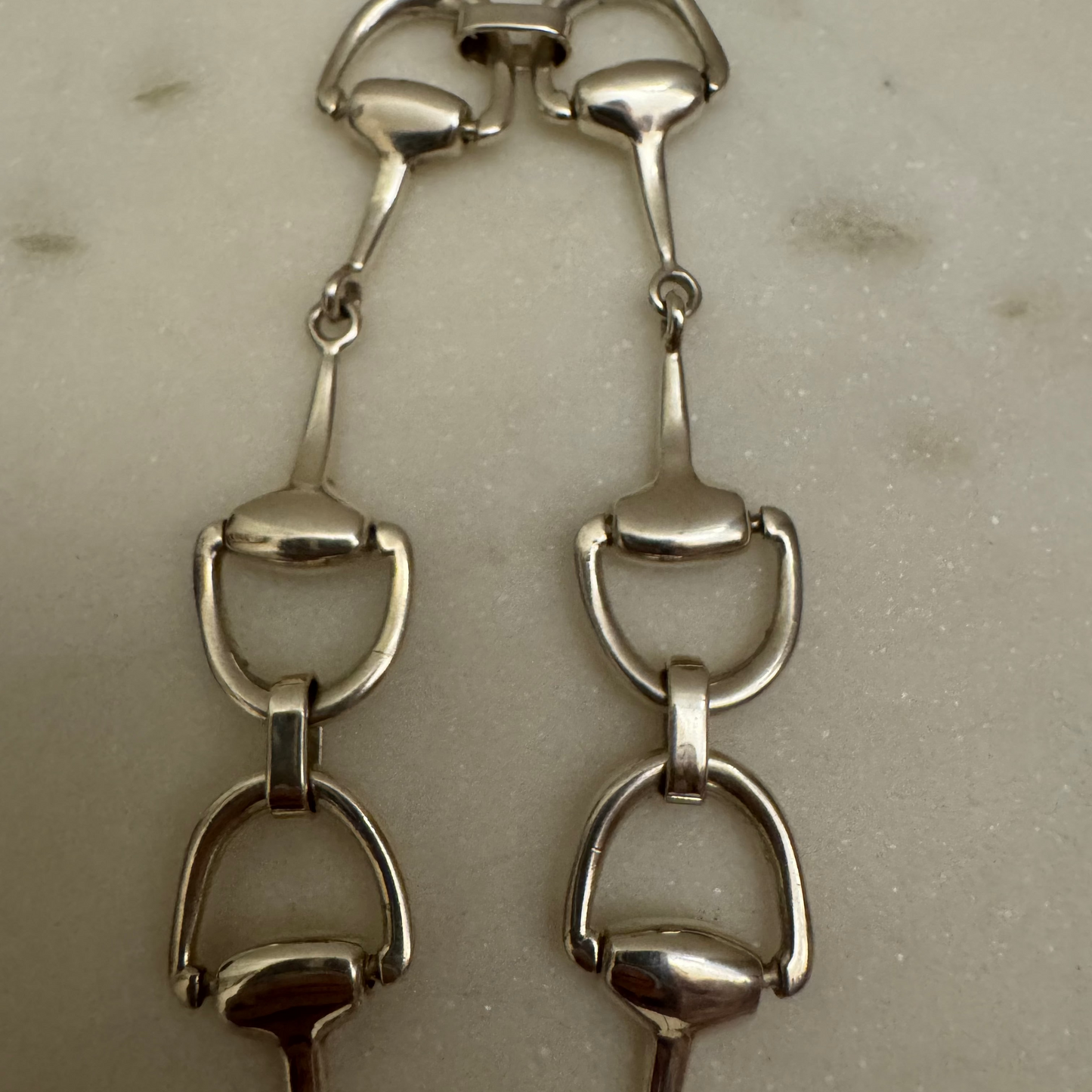 HIGHLY COLLECTABLE - Vintage sterling silver horsebit HEAVY necklace (very Gucci or Hermes)