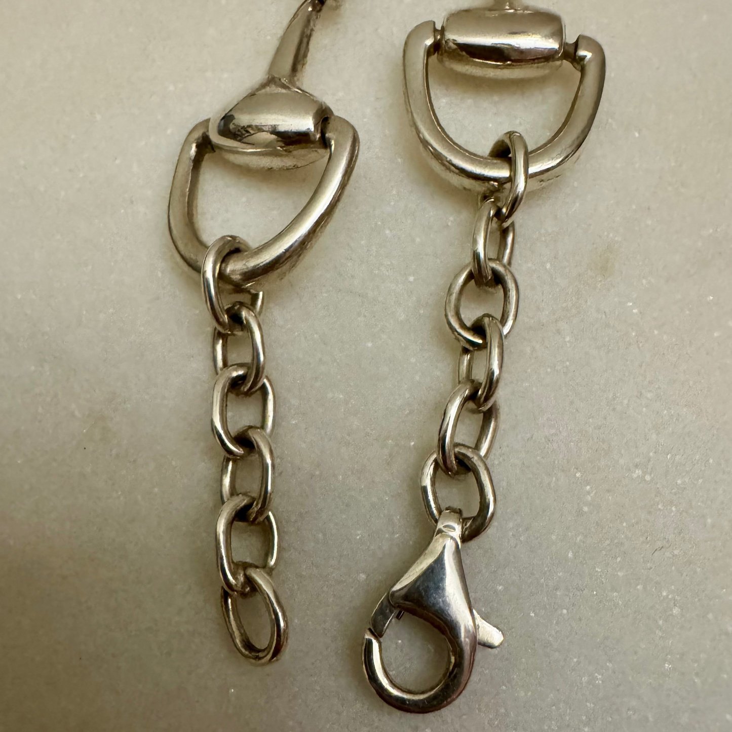 HIGHLY COLLECTABLE - Vintage sterling silver horsebit HEAVY necklace (very Gucci or Hermes)