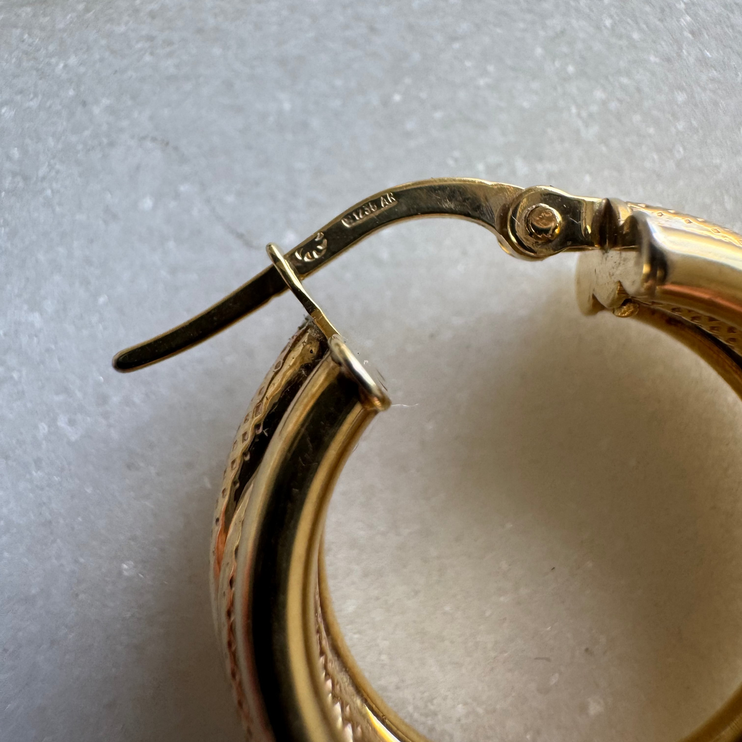 Vintage 9ct gold Italian triple hoops - absolute show stoppers!