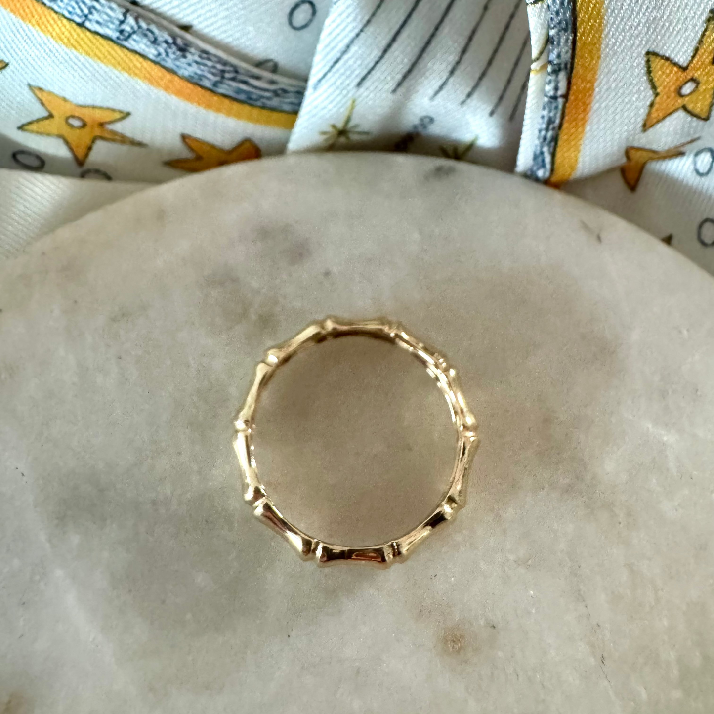 Vintage yellow gold bamboo ring