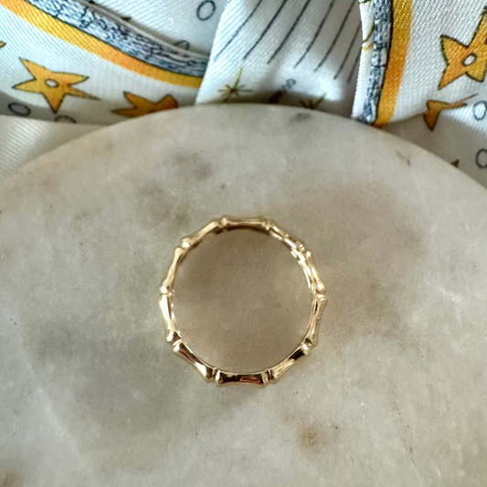 Vintage yellow gold bamboo ring