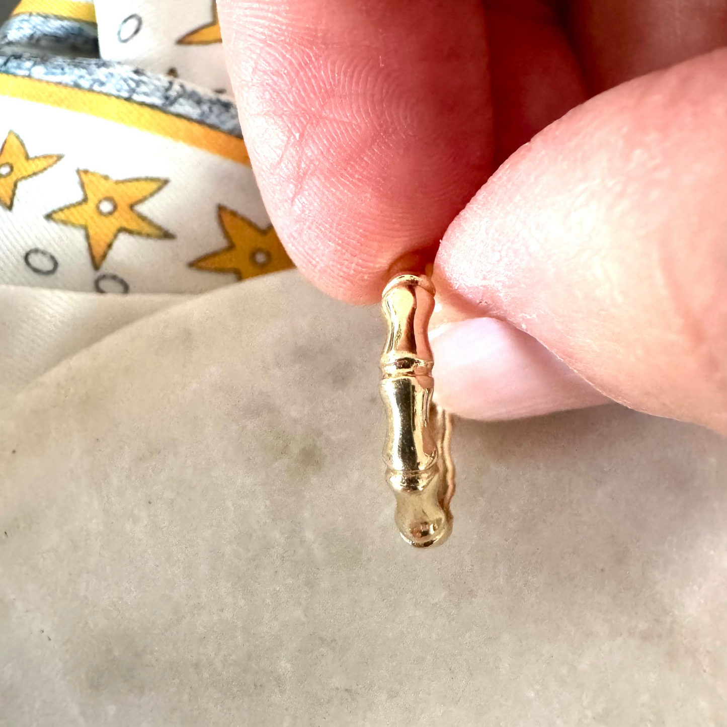 Vintage yellow gold bamboo ring