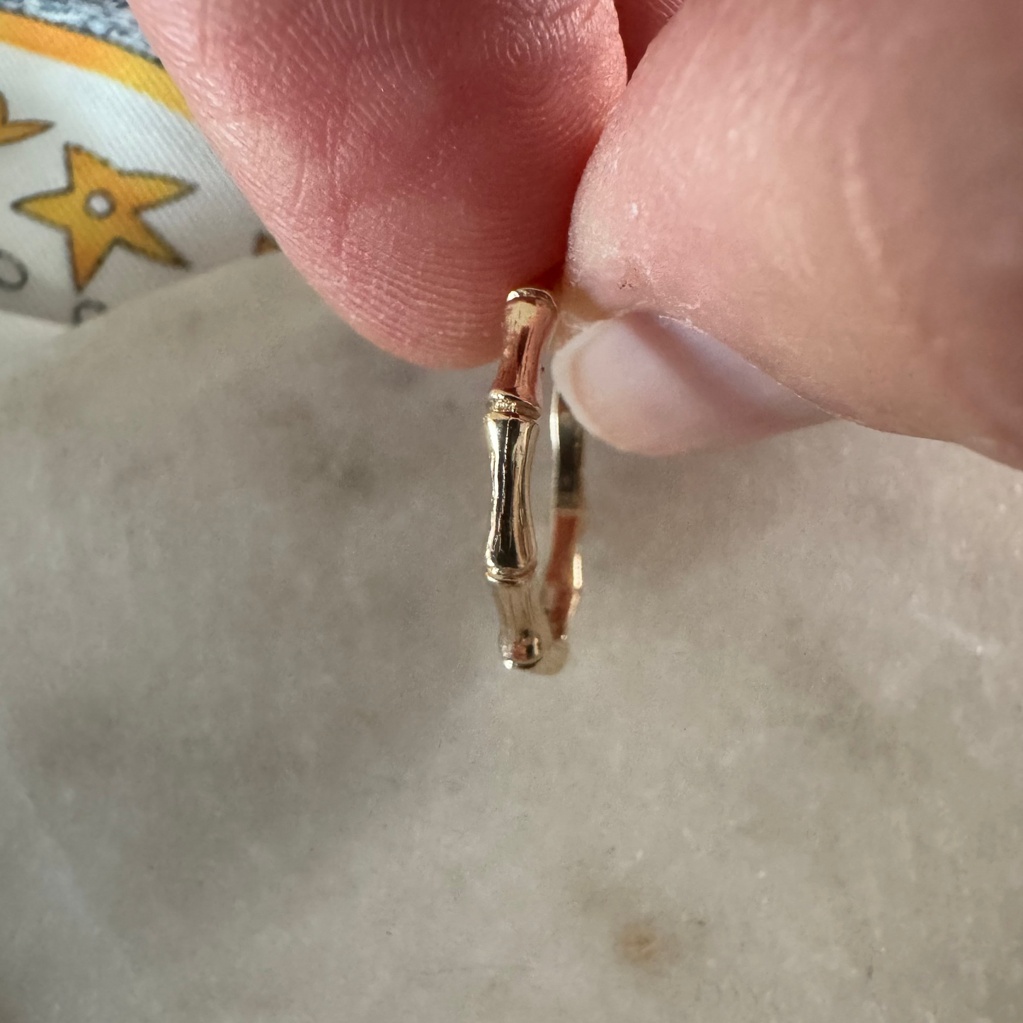 Vintage gold bamboo pinky ring