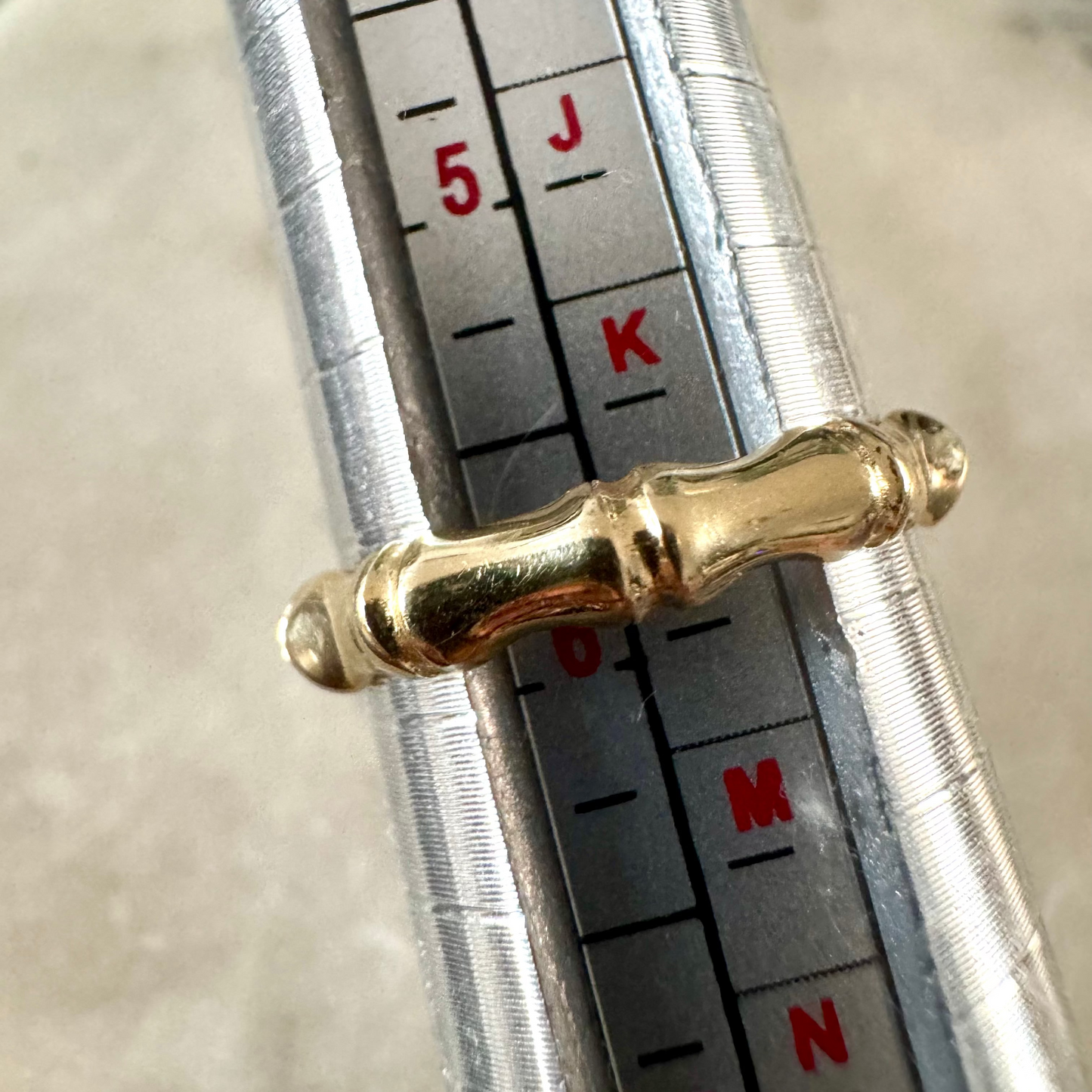 Vintage yellow gold bamboo ring