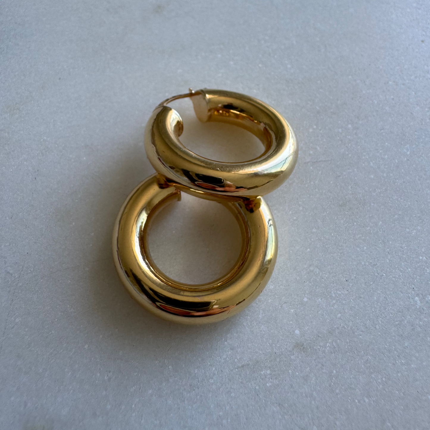 INCREDIBLE vintage super chubby Italian Unoaerre 9ct hoops - THE BEST