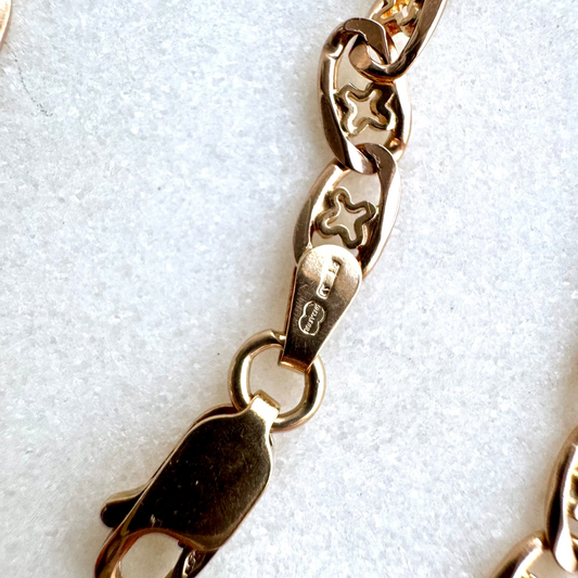 Vintage 9ct gold Unoaerre STAR bracelet