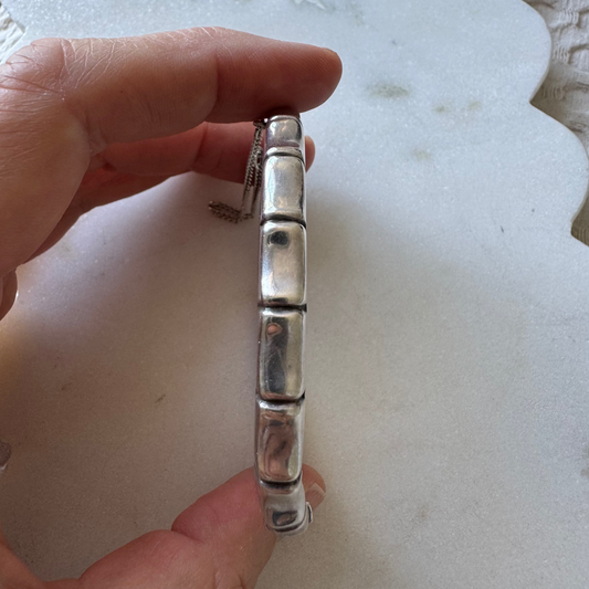 Vintage 1996 sterling silver bamboo style hinged bangle