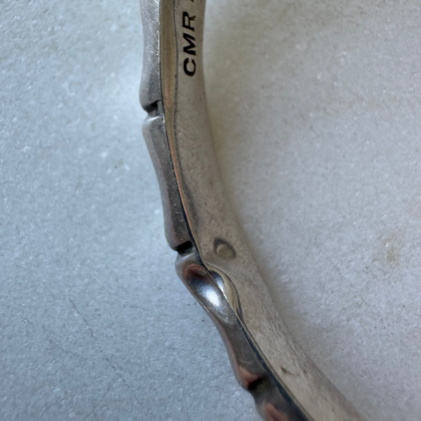 Vintage 1996 sterling silver bamboo style hinged bangle