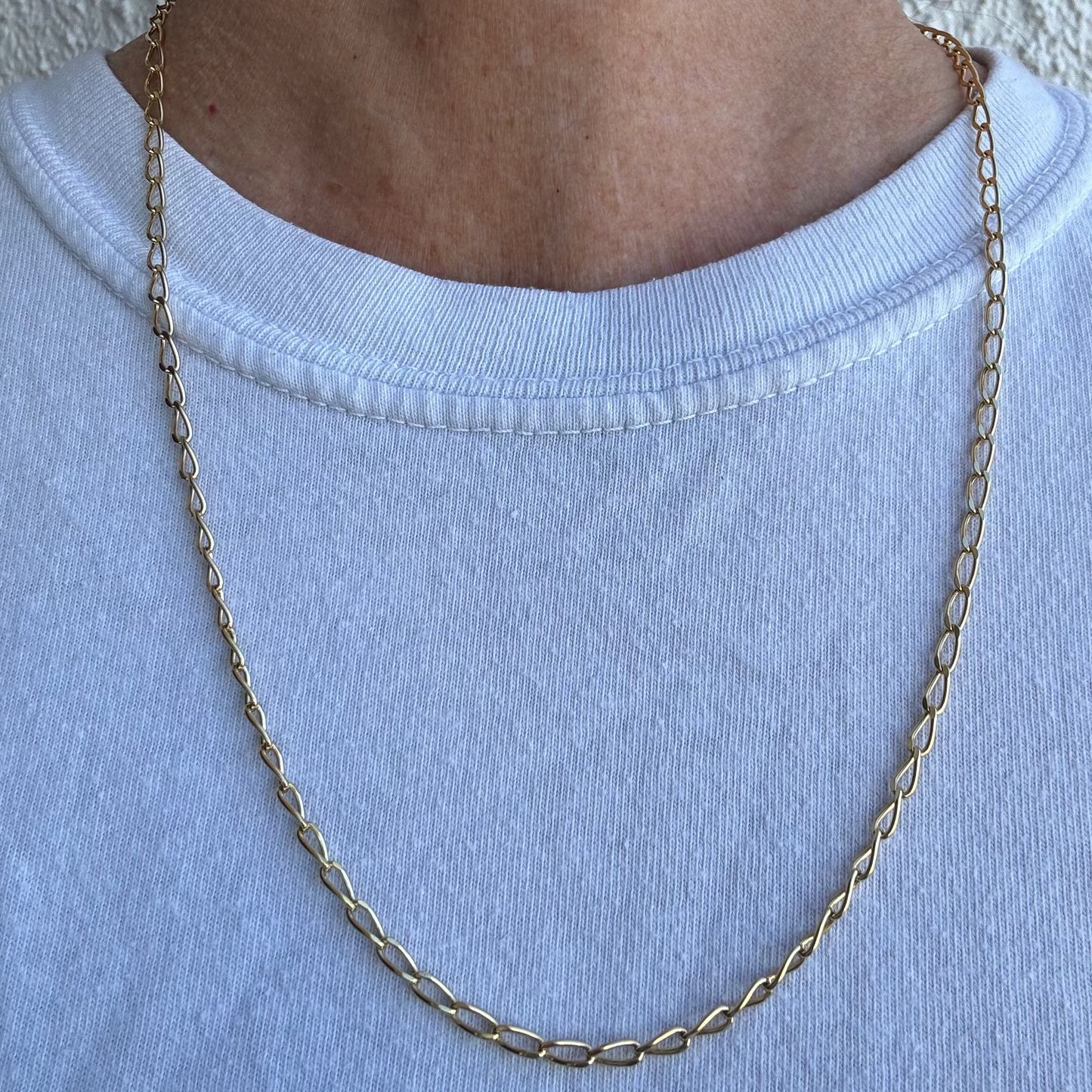 Vintage 9ct yellow gold - Open Curb link chain - stunning