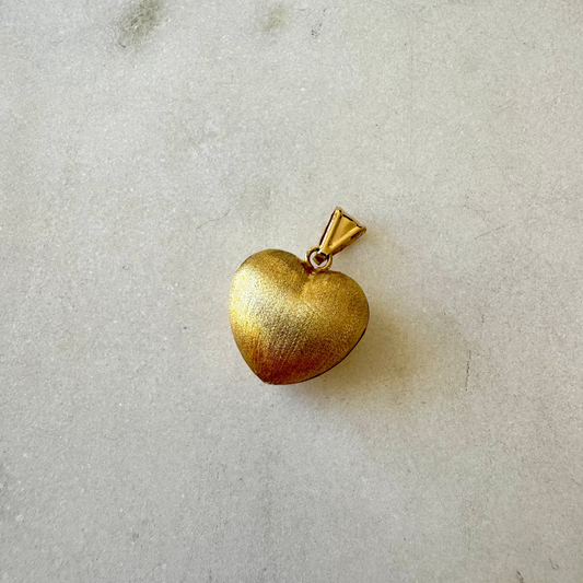 9ct gold Italian vintage PUFFY double sided heart INSANELY GOOD