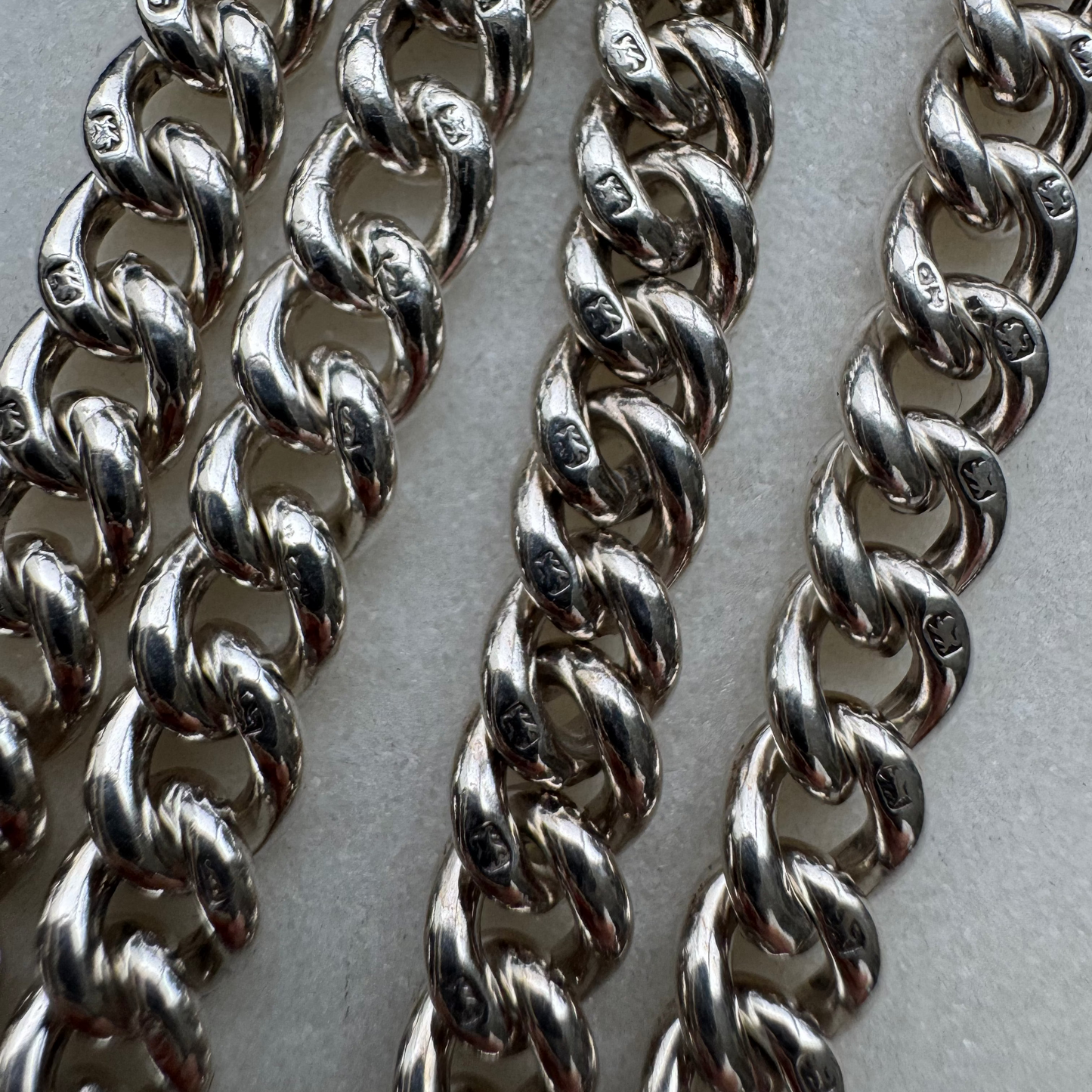 Antique sterling silver fully stamped fob chain - early 1900s!