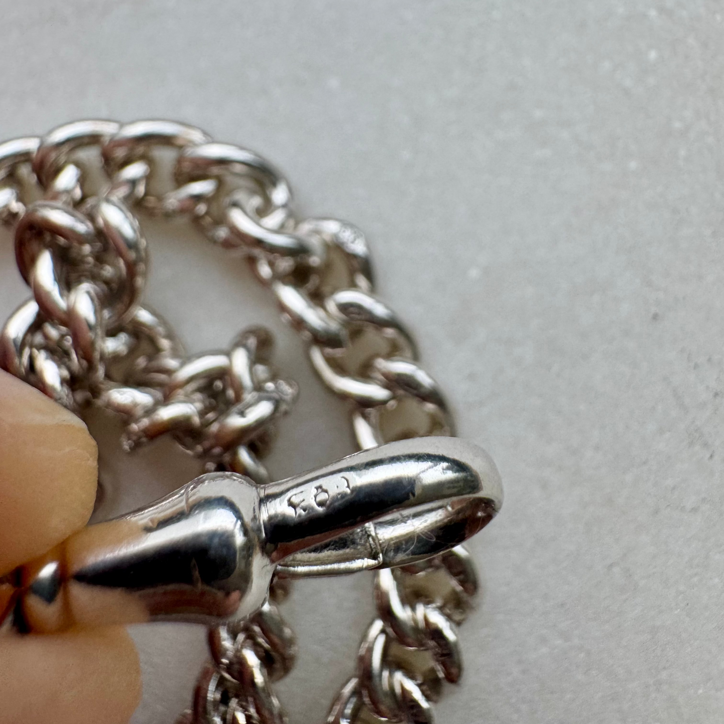Antique sterling silver fully stamped fob chain - early 1900s!