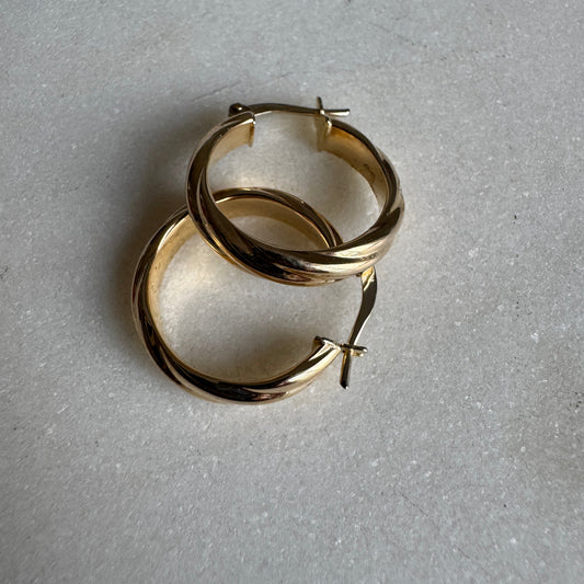 Vintage 9ct Italian twisted hoops