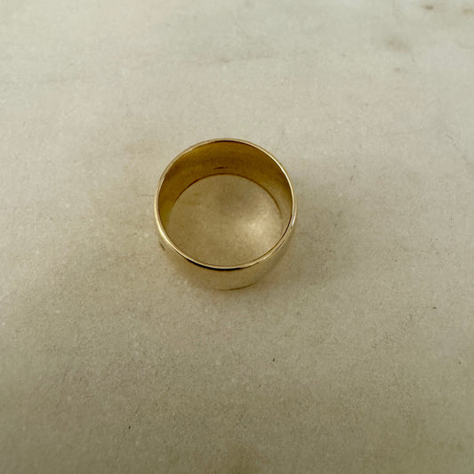Large heavy vintage 9ct cigar band - Size P