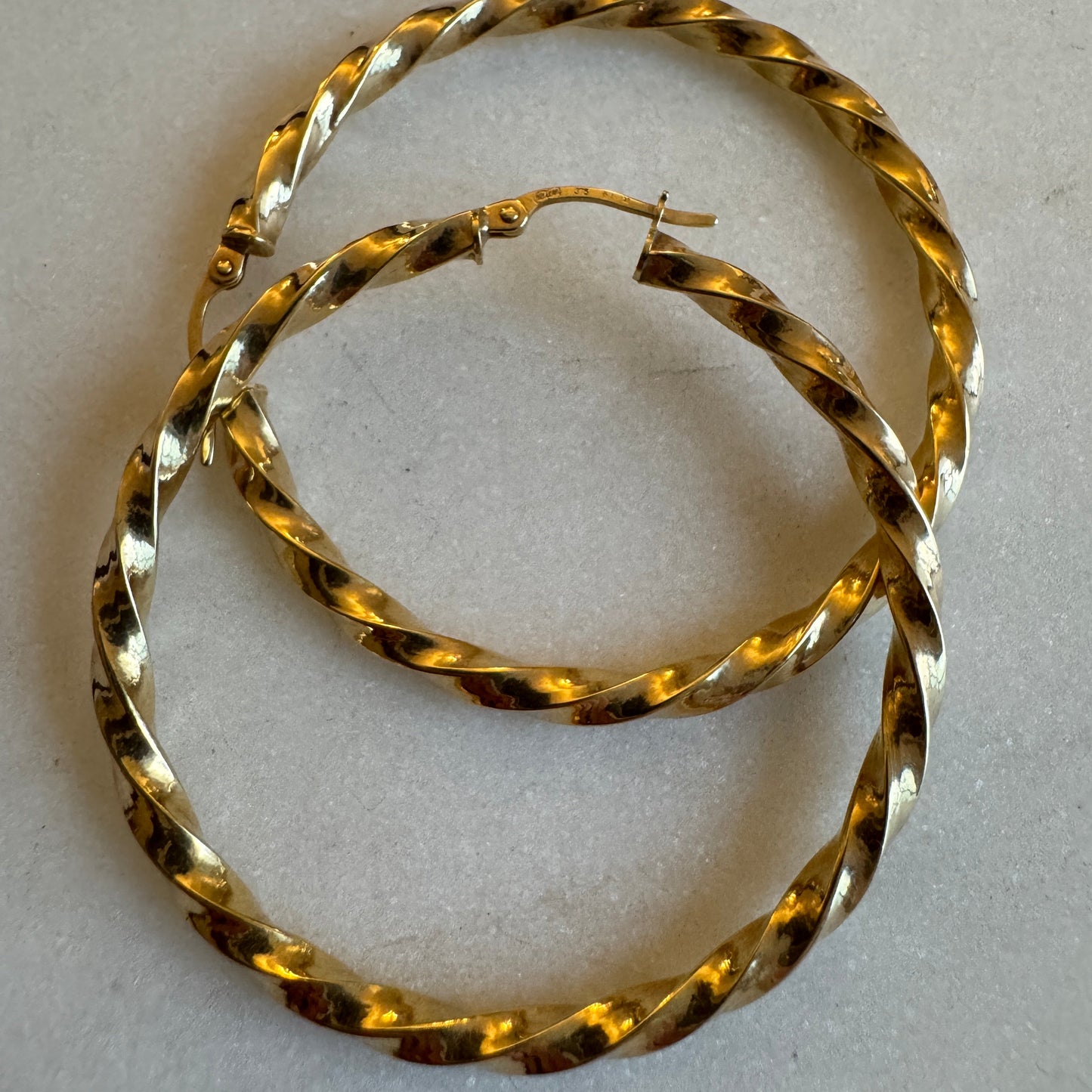 Vintage Unoaerre SUPER TWIST hoops - BIG!!