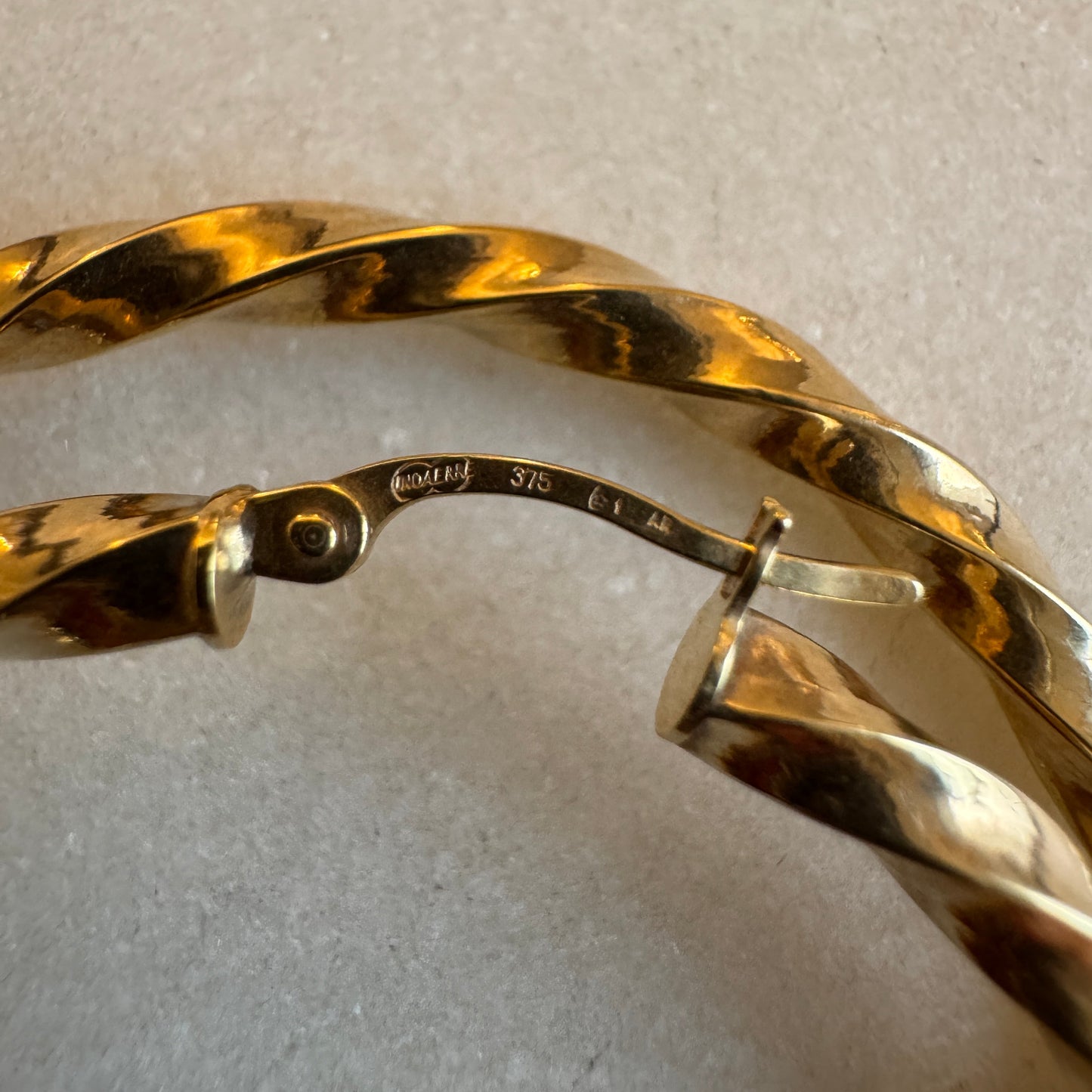 Vintage Unoaerre SUPER TWIST hoops - BIG!!