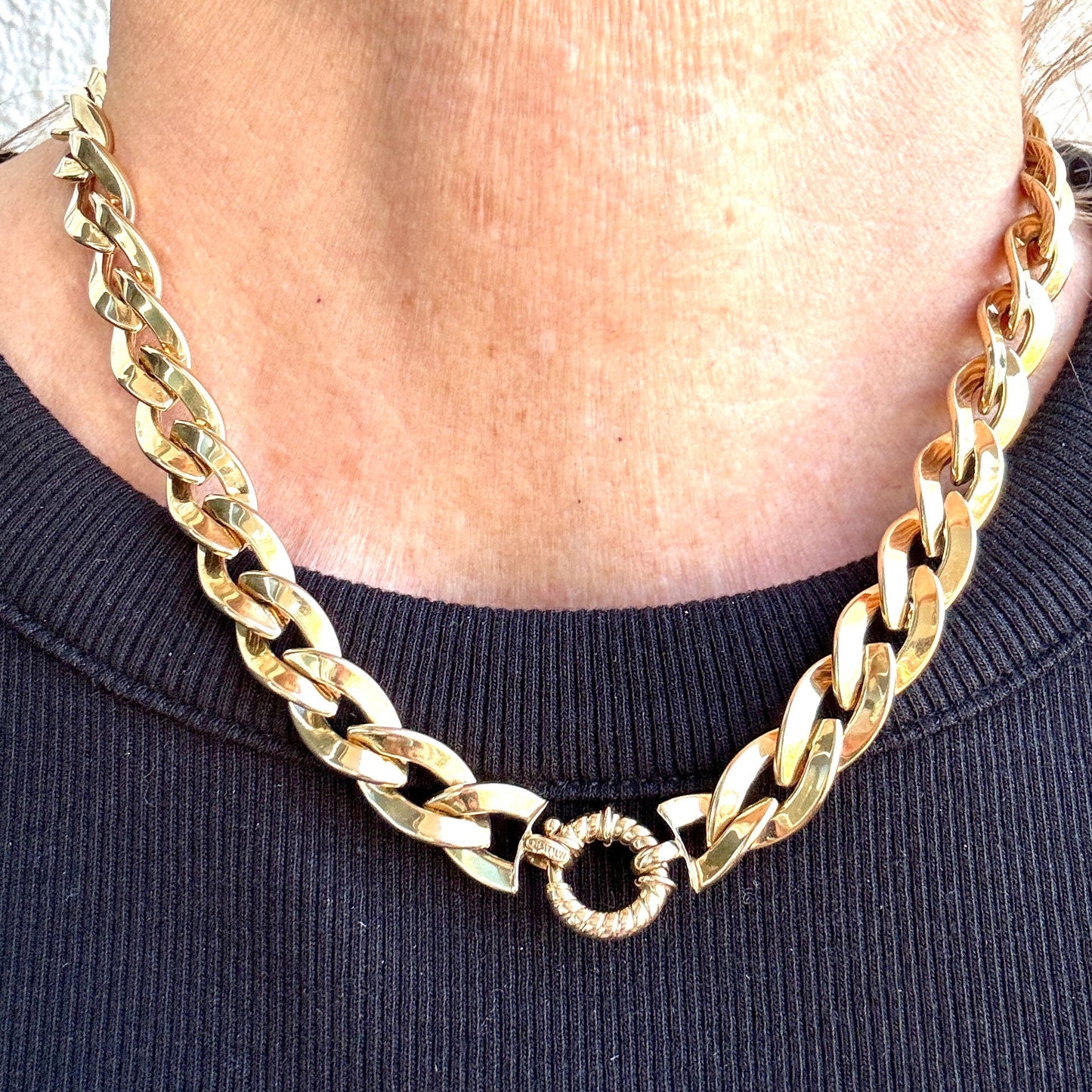Vintage Italian 9ct double sided STATEMENT chain (4 different personalities!)