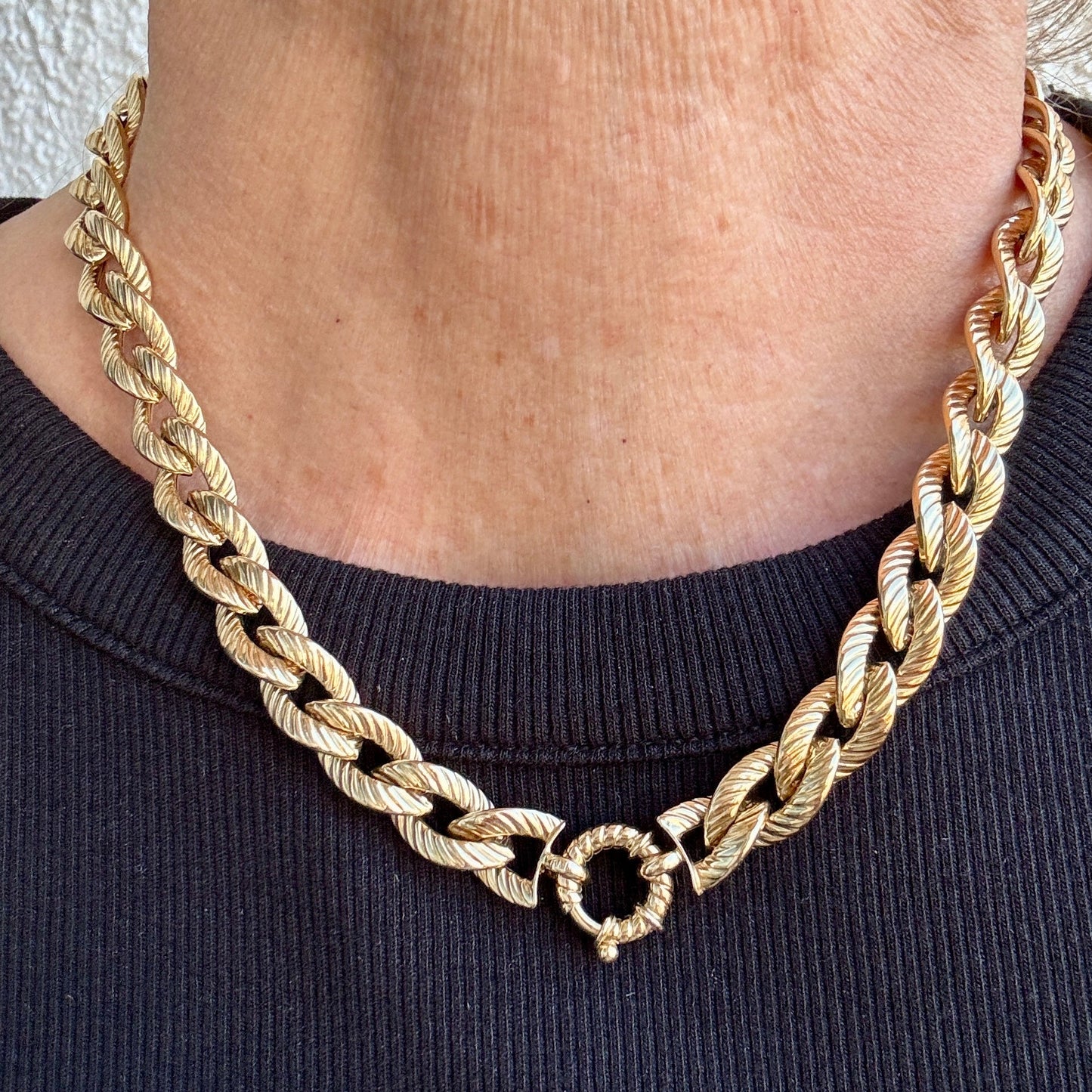 Vintage Italian 9ct double sided STATEMENT chain (4 different personalities!)