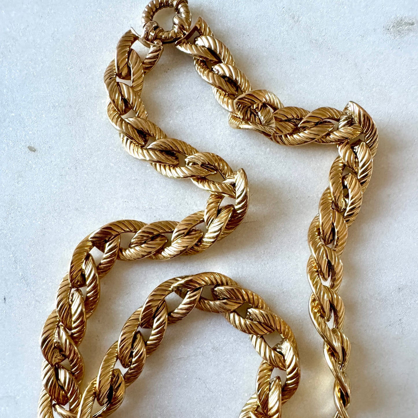 Vintage Italian 9ct double sided STATEMENT chain (4 different personalities!)