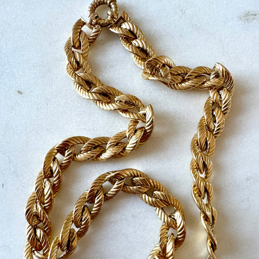 Vintage Italian 9ct double sided STATEMENT chain (4 different personalities!)
