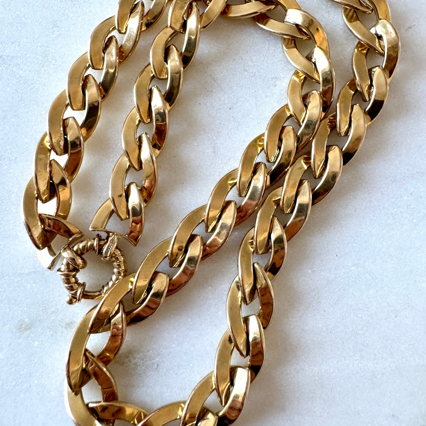 Vintage Italian 9ct double sided STATEMENT chain (4 different personalities!)