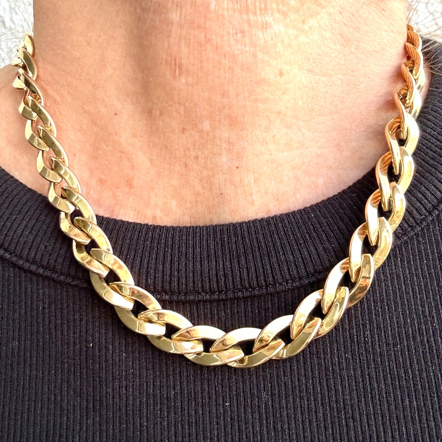 Vintage Italian 9ct double sided STATEMENT chain (4 different personalities!)