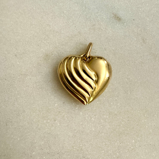 Vintage 14ct gold large heart pendant - perfect addition to your neck mess!