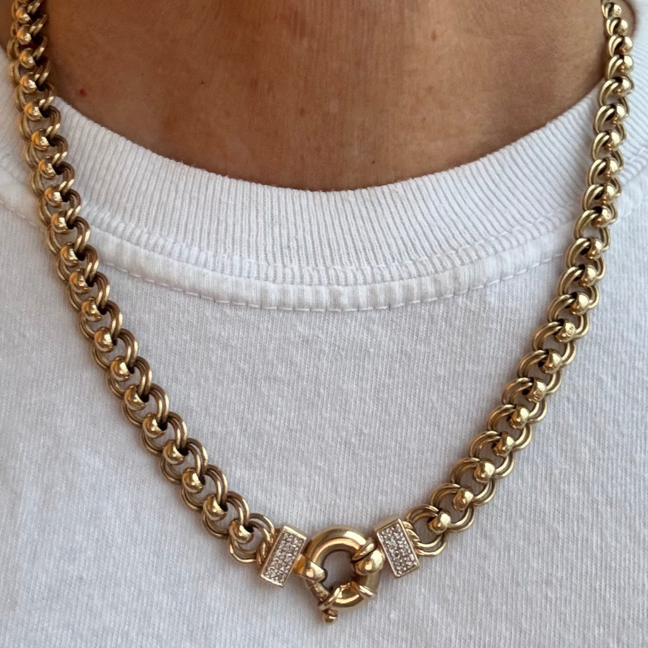 Vintage 9ct rollerball necklace - each link stamped and in perfect working condition!