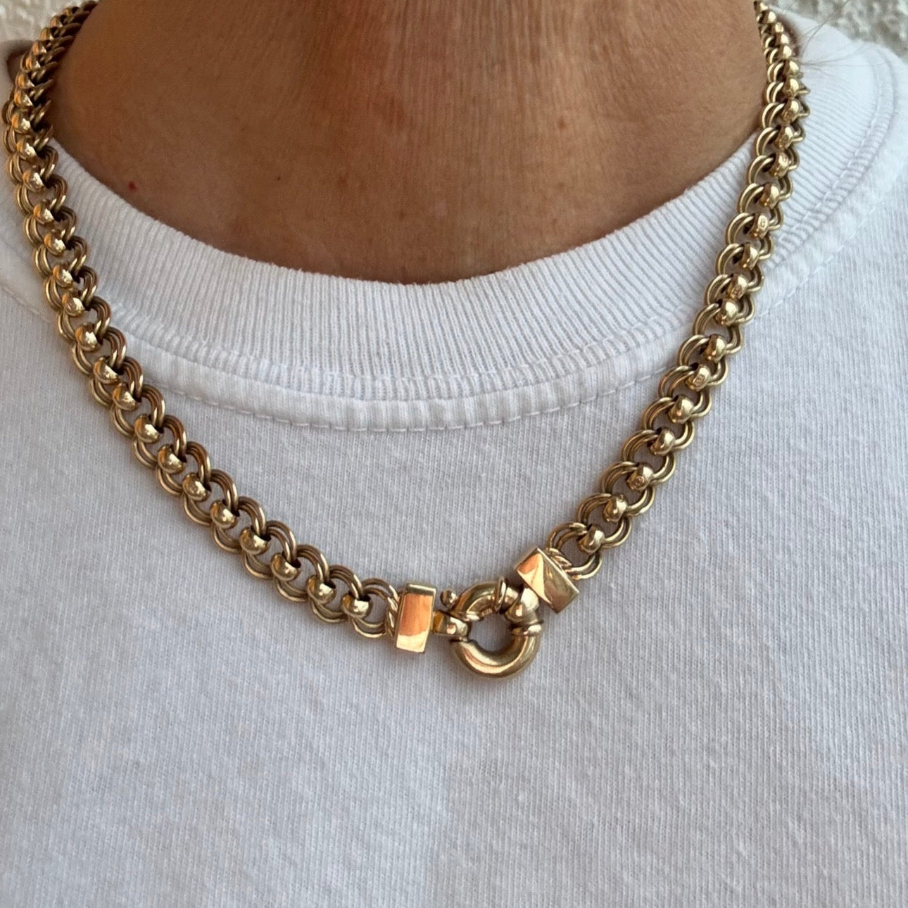 Vintage 9ct rollerball necklace - each link stamped and in perfect working condition!