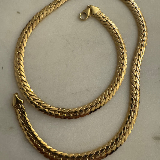 Vintage Italian 9ct SUPER SLINKY and THICK necklace - EXCELLENT!!
