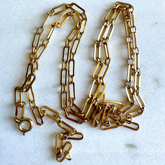 Vintage 9ct LONG paperclip necklace