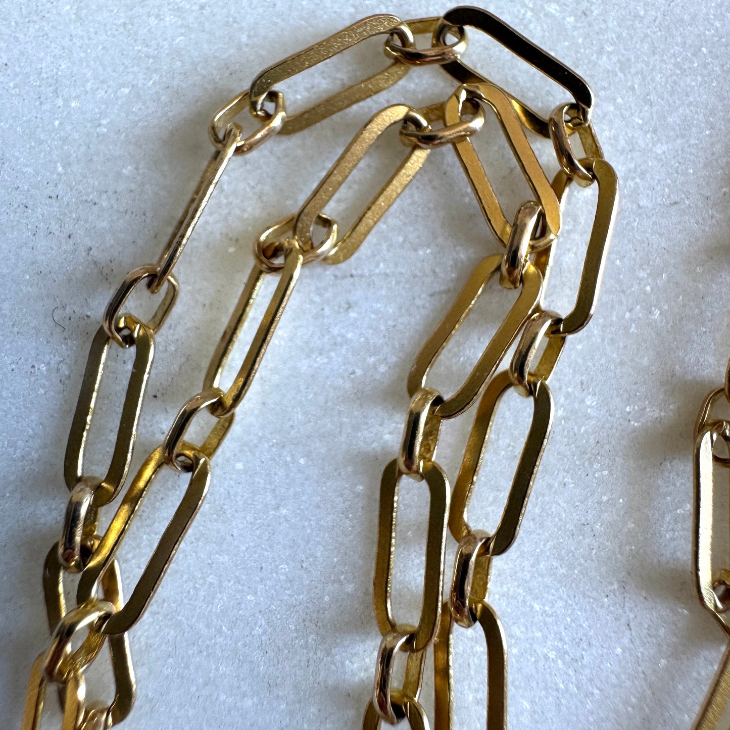 Vintage 9ct German made LONG paperclip necklace