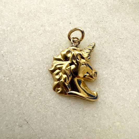 Vintage 14ct gold mini Unicorn charm/pendant by US brand Carla