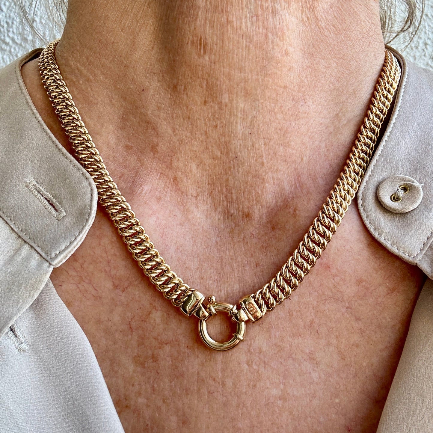 Vintage 9ct Unoaerre double curb necklace