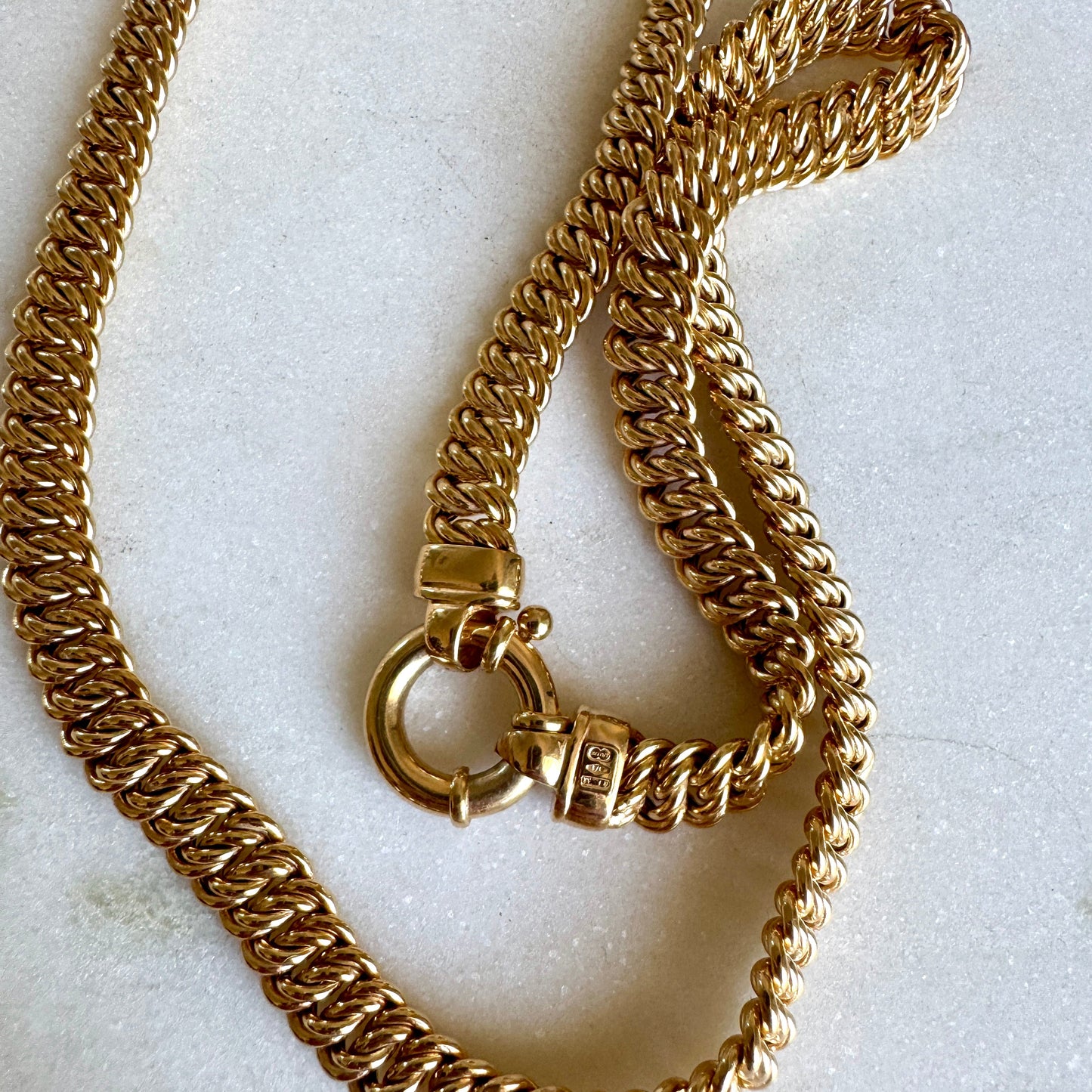 Vintage 9ct Unoaerre double curb necklace
