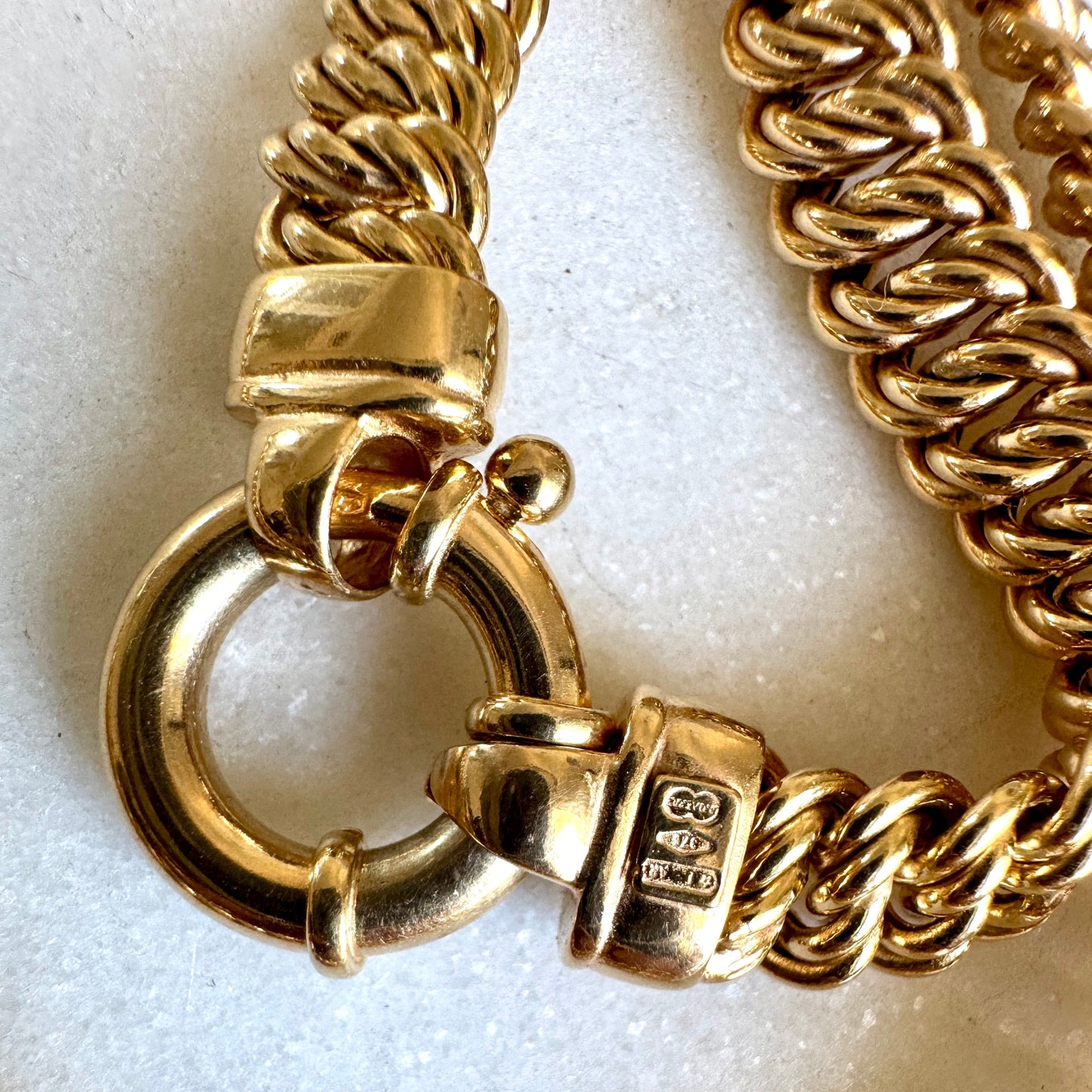 Vintage 9ct Unoaerre double curb necklace