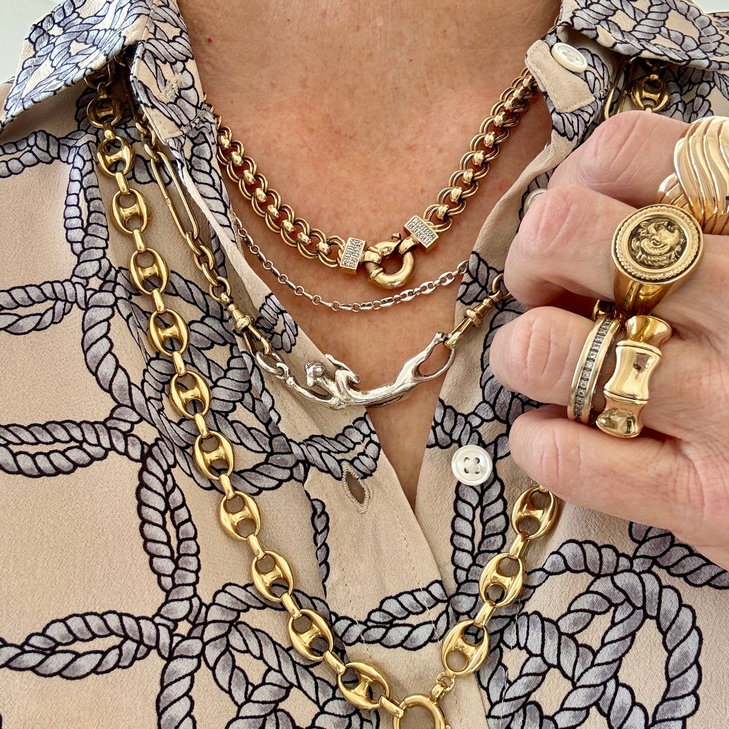Vintage 9ct rollerball necklace - each link stamped and in perfect working condition!