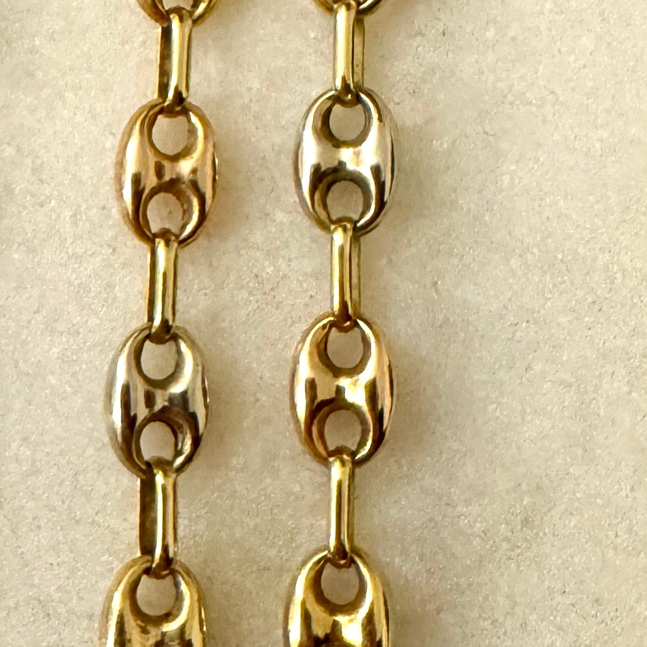 NEW! Vintage Italian Tri-colour puffy link necklace - RARE