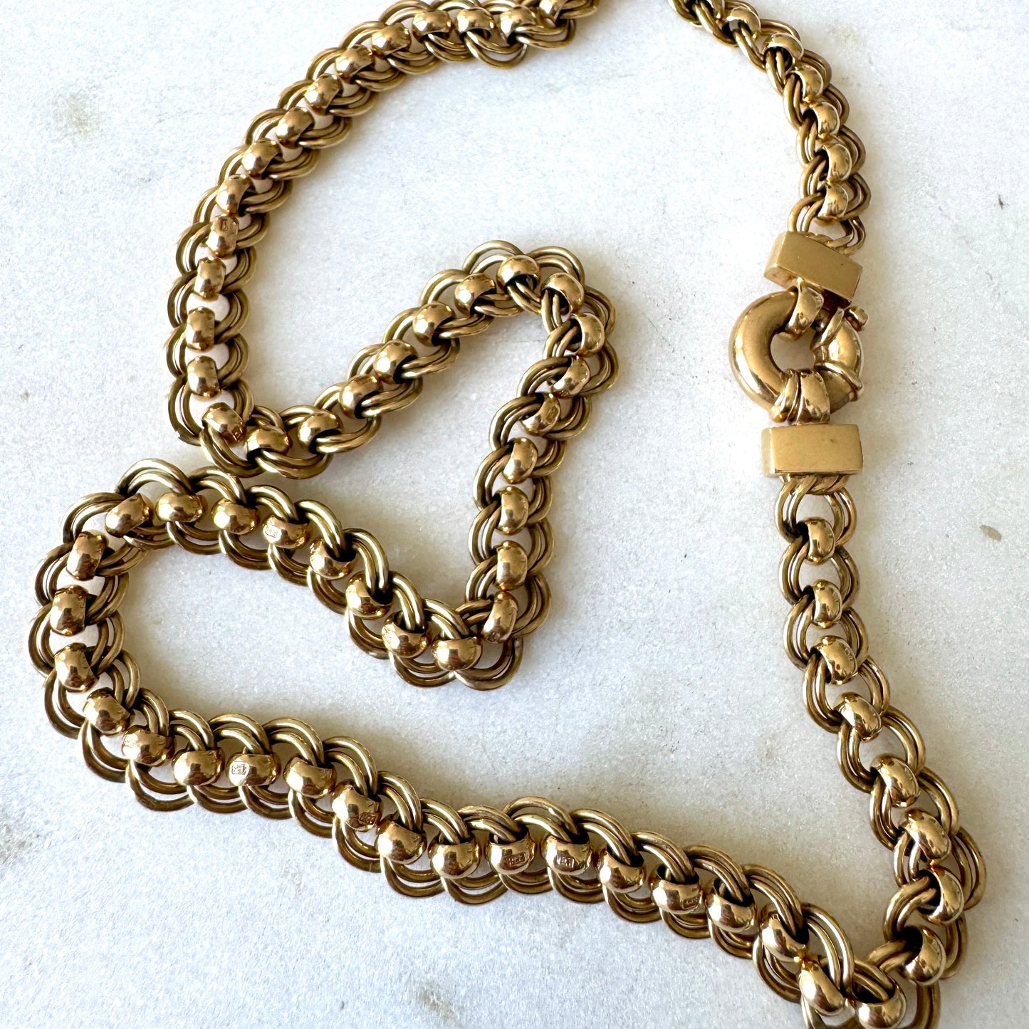 Vintage 9ct rollerball necklace - each link stamped and in perfect working condition!