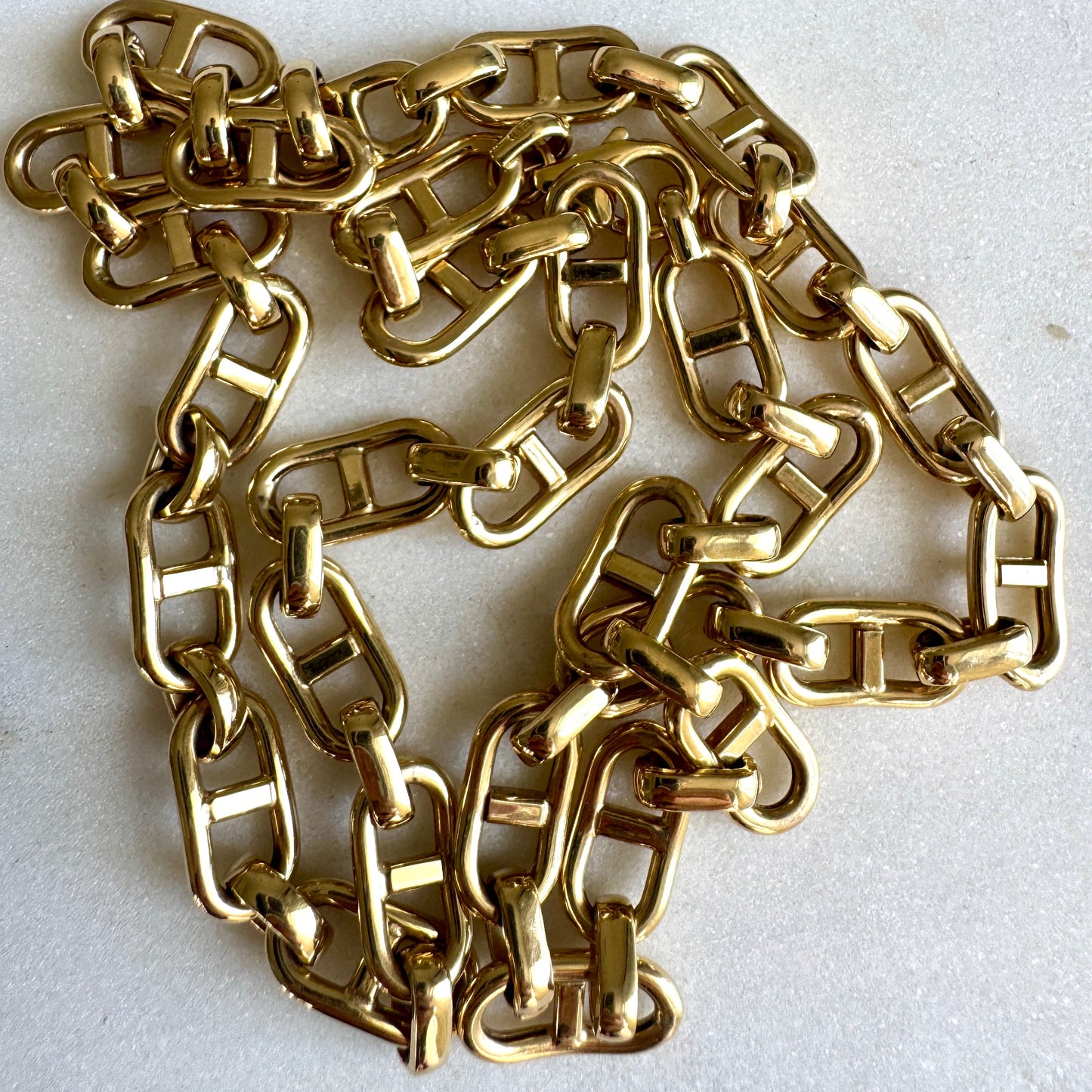 Large 10ct gold vintage mariner necklace - big neck presence - from the US