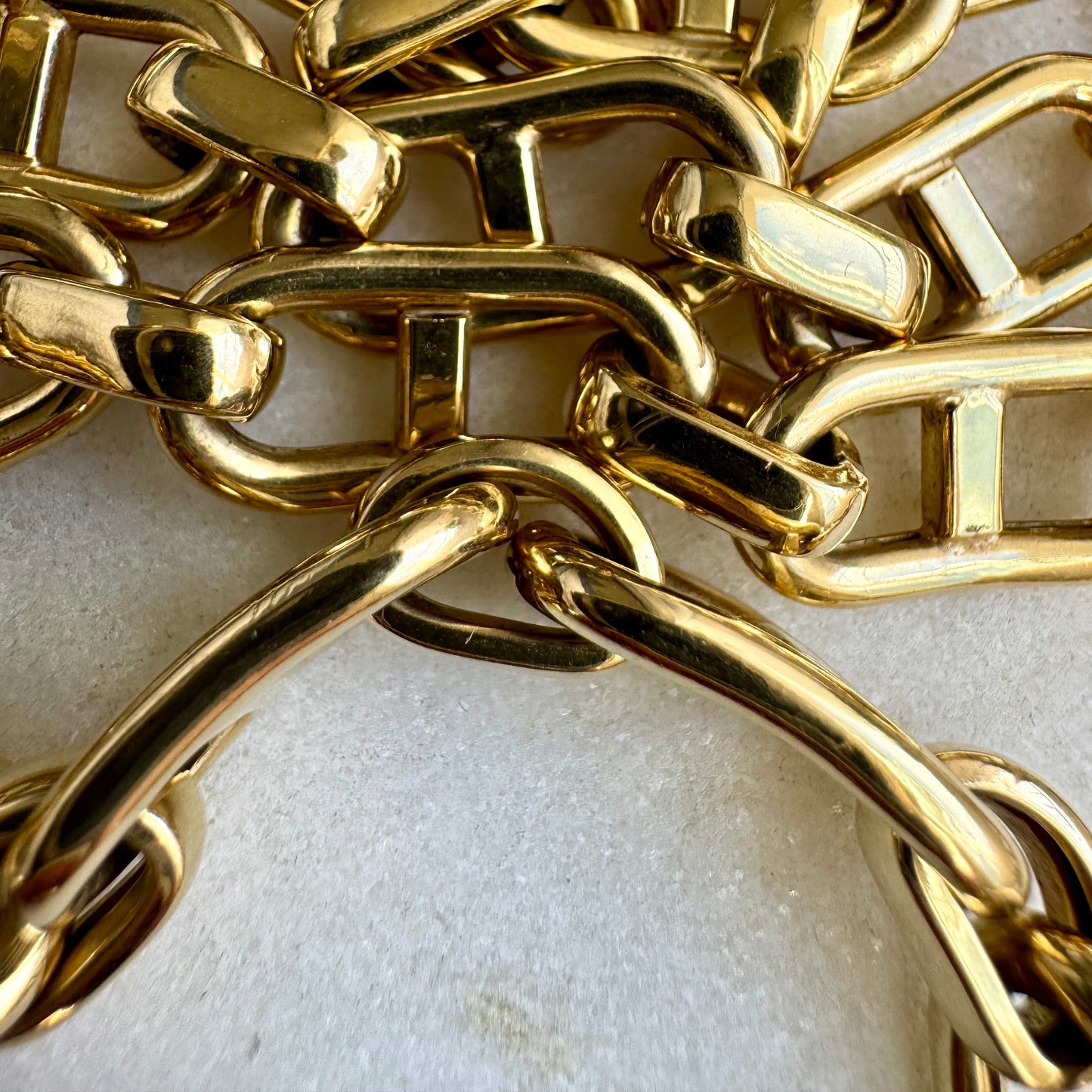 Large 10ct gold vintage mariner necklace - big neck presence - from the US