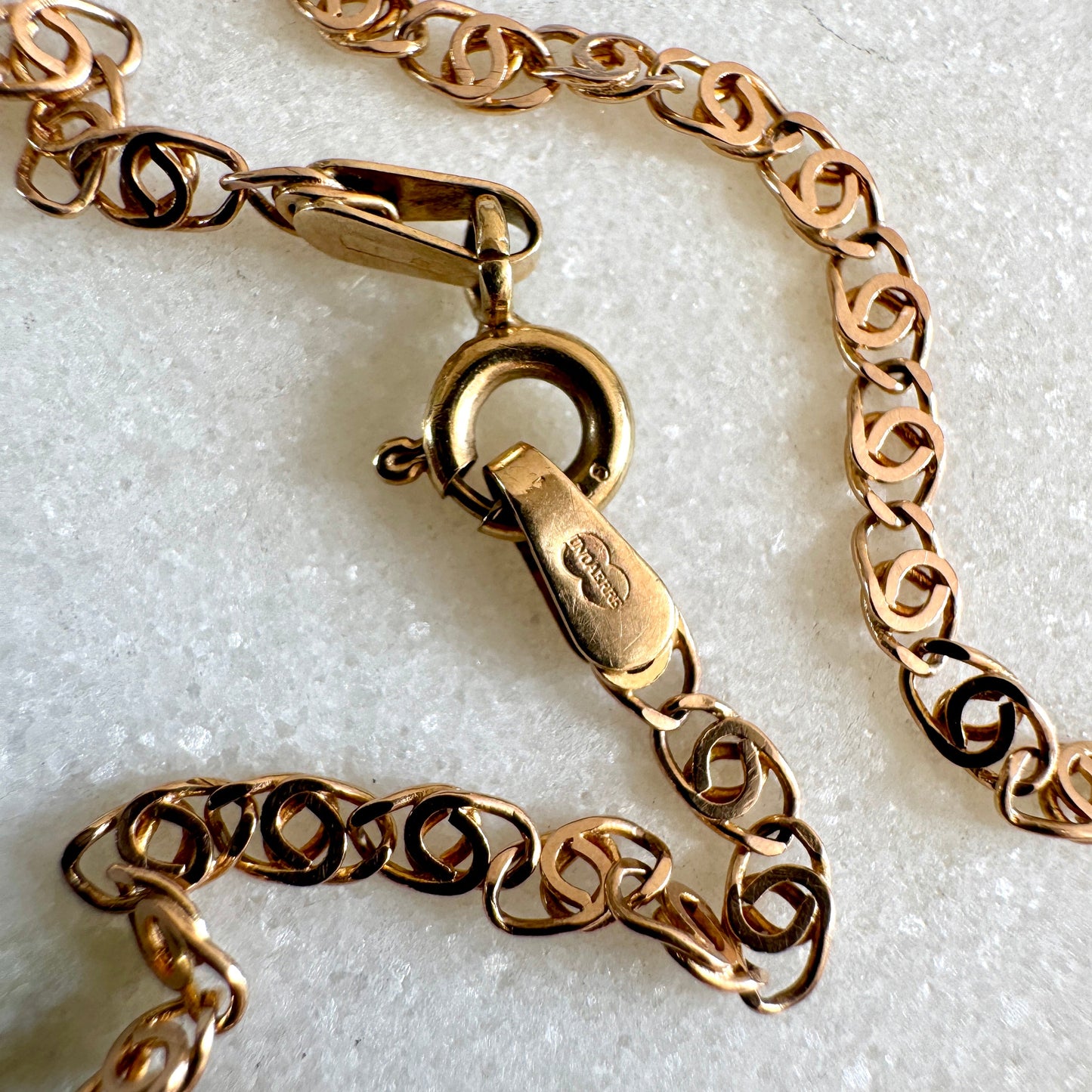 Vintage 'old gold' 9ct Unoaerre fancy link ULTRAFINE bracelet