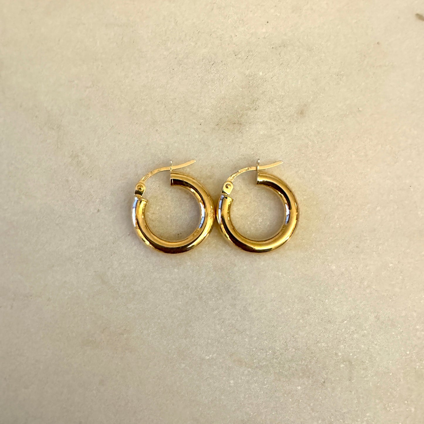 Vintage 9ct Unoaerre mini chubby hoops - perfect for your ear stack